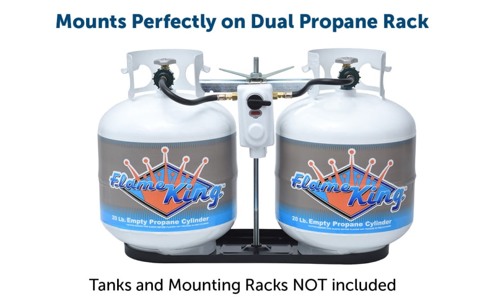 Flame King 2-Stage Auto Changeover Propane Gas RV Regulator Kit with 2 12" Pigtails