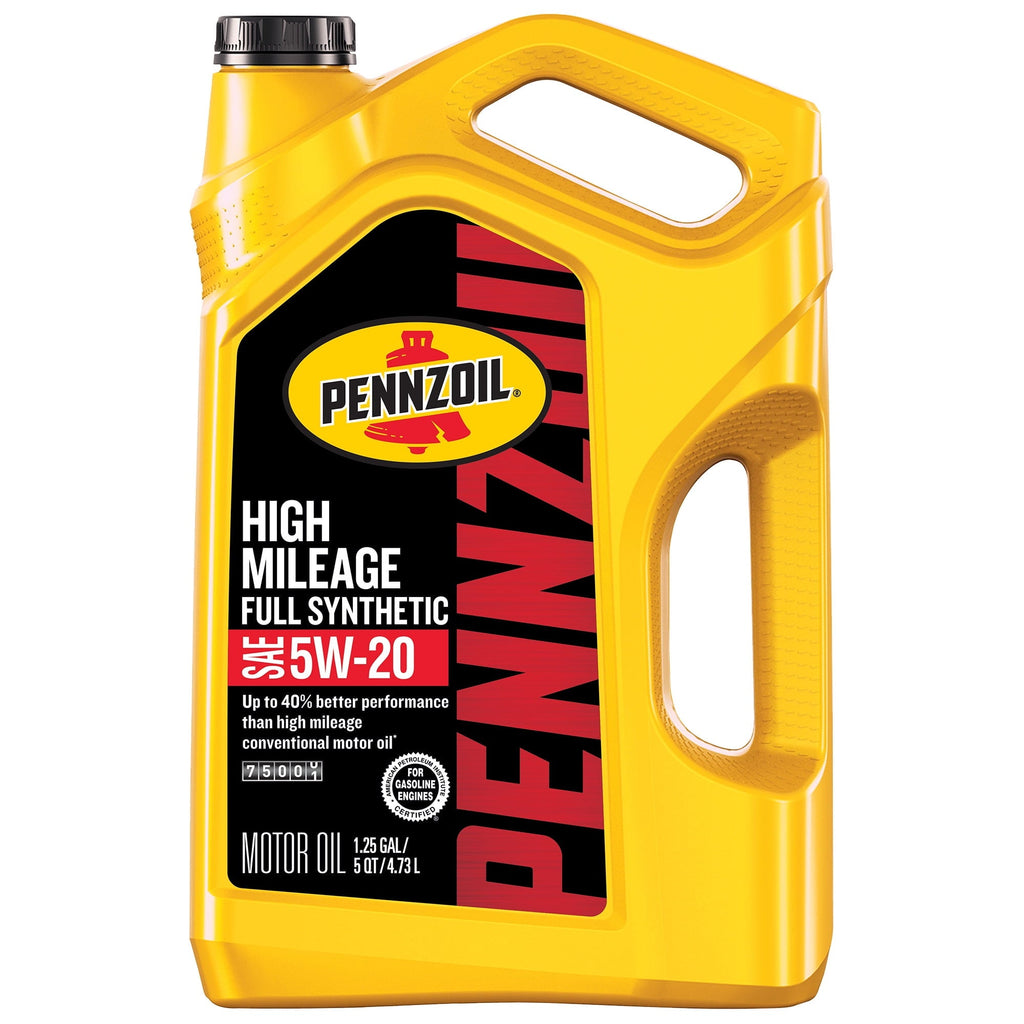 Pennzoil Full Synthetic High Mileage 5W-20 Motor Oil, 5 Quart