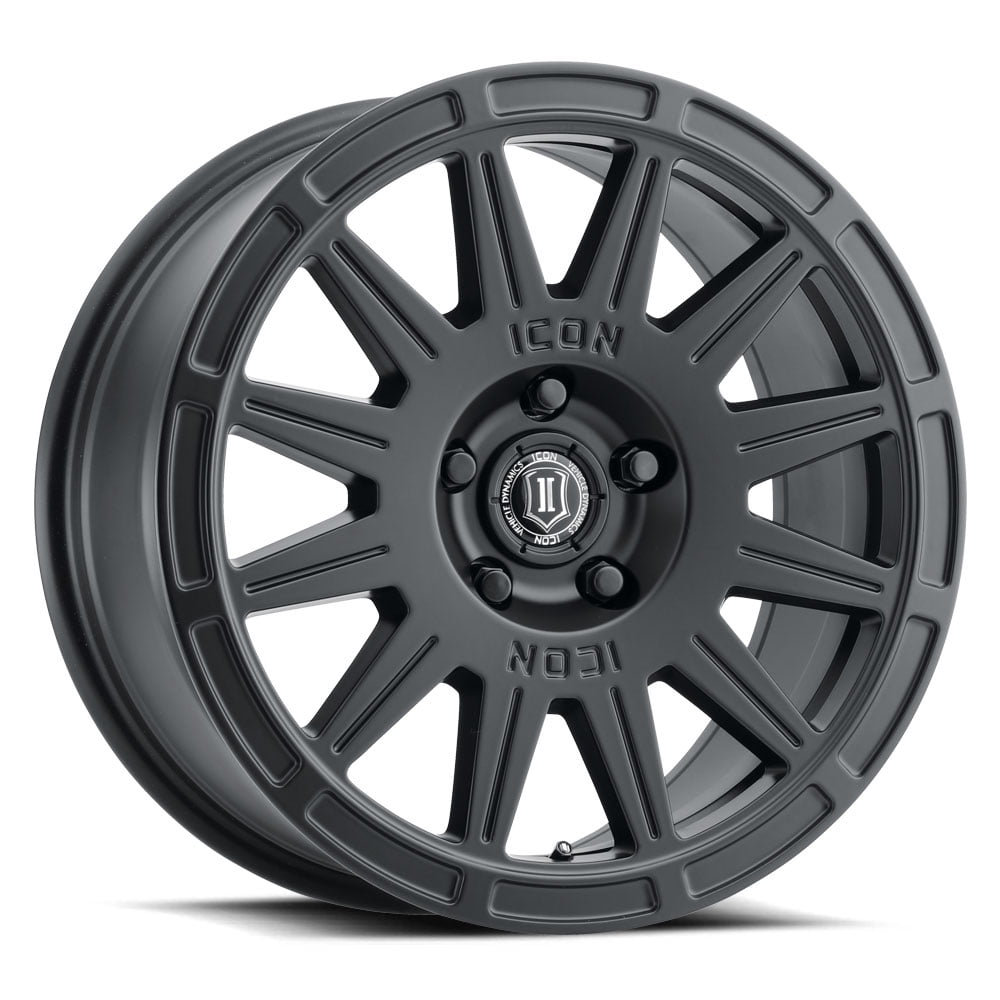 15x7 Icon Alloys Ricochet Satin Black Wheel 5x100 (15mm) Fits select: 2016-2023 SUBARU CROSSTREK, 2013-2015 SUBARU XV CROSSTREK