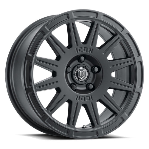 15x7 Icon Alloys Ricochet Satin Black Wheel 5x100 (15mm) Fits select: 2016-2023 SUBARU CROSSTREK, 2013-2015 SUBARU XV CROSSTREK