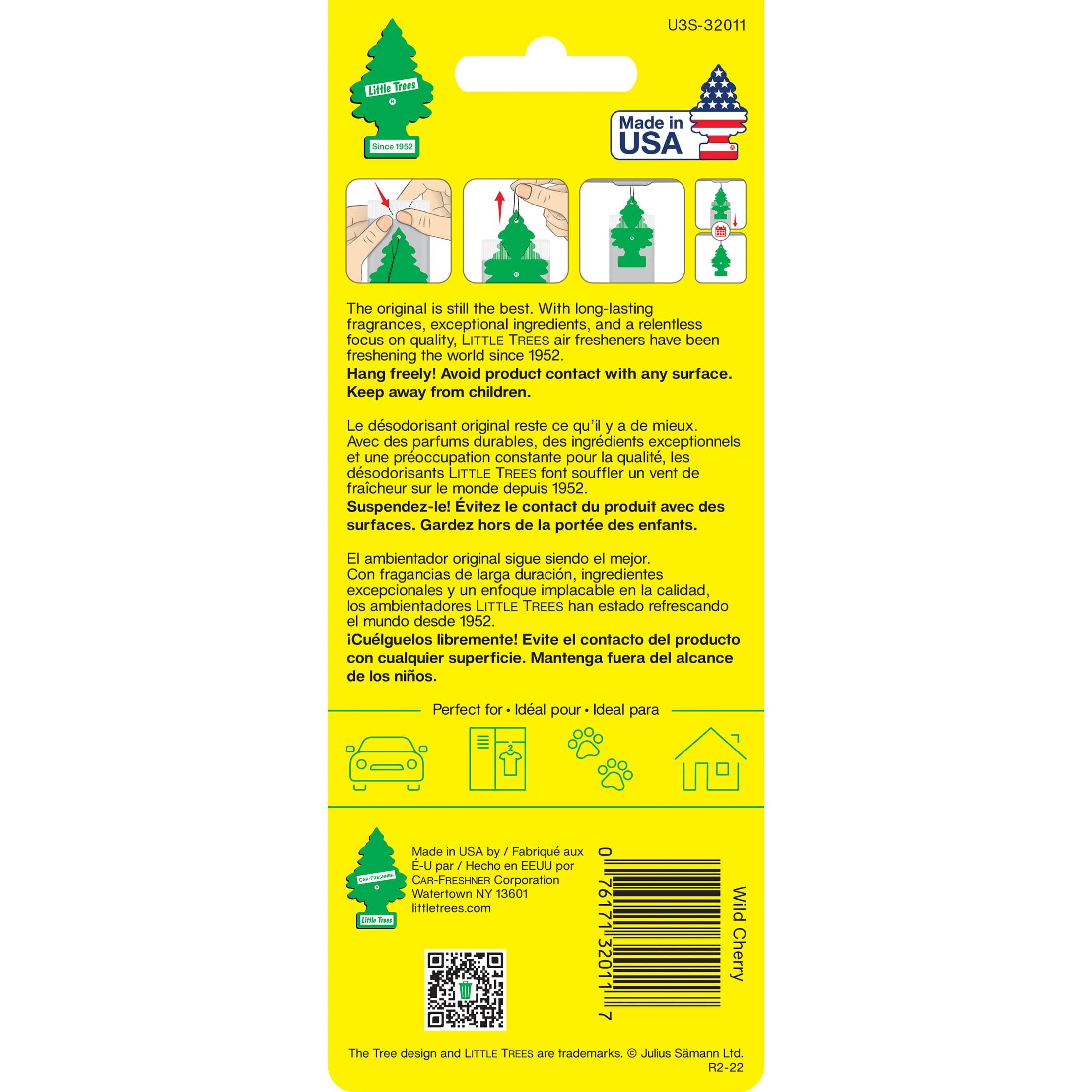 Little Trees Air Freshener Wild Cherry Fragrance 3-Pack