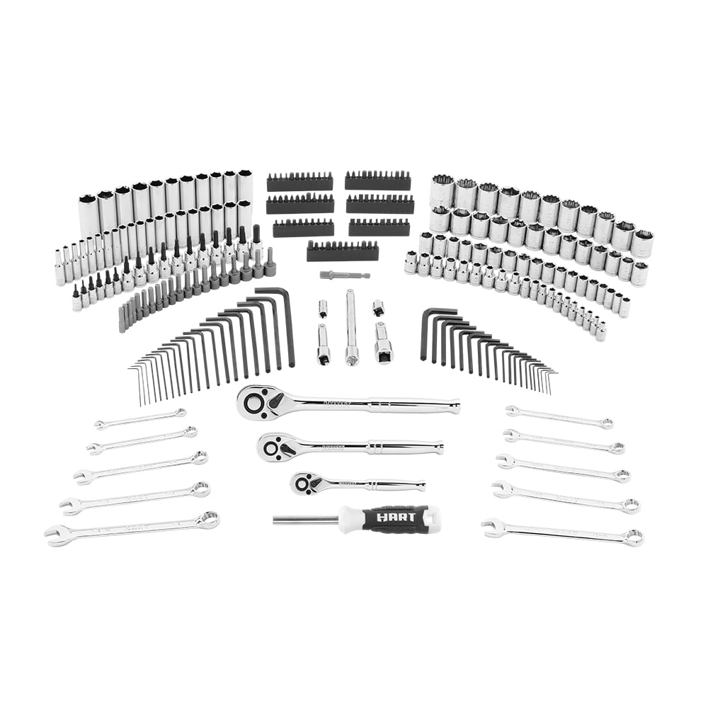 HART Multiple Drive 270-Piece Mechanics Tool Set, Chrome Finish
