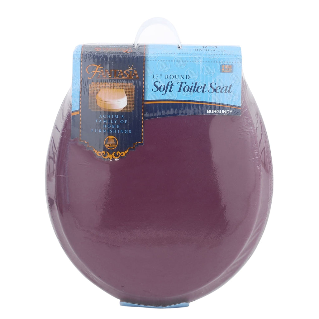 Achim Fantasia 17" Soft Standard Vinyl Toilet Seat, One Size Fits All, Burgundy
