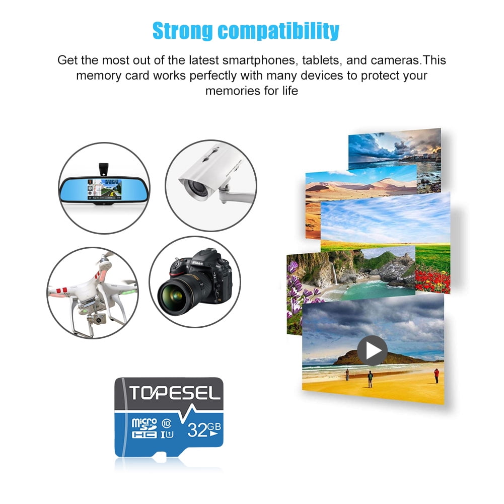 TOPESEL 32GB Micro SD Card 5 Pack Memory Cards Micro SDHC UHS-I TF Card Class 10 for Camera/Drone/Dash Cam(5 Pack U1)