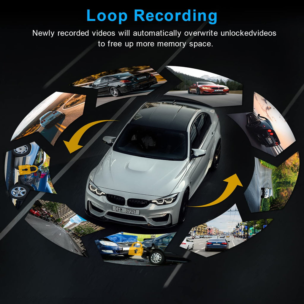 SEREE Dash Cam for Cars 1080P FHD Dash Camera 3 Inch Driving Recorder Dashboard Camera with 170 Degree Wide Angle Super Night Vision WDR Loop Recording with 16 GB Card