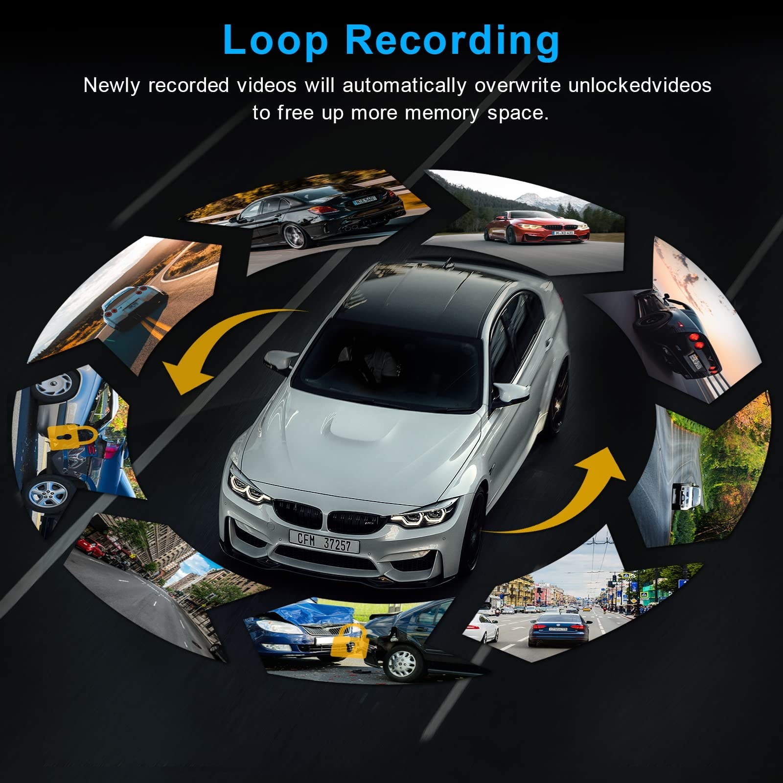 SEREE Dash Cam for Cars 1080P FHD Dash Camera 3 Inch Driving Recorder Dashboard Camera with 170 Degree Wide Angle Super Night Vision WDR Loop Recording with 16 GB Card