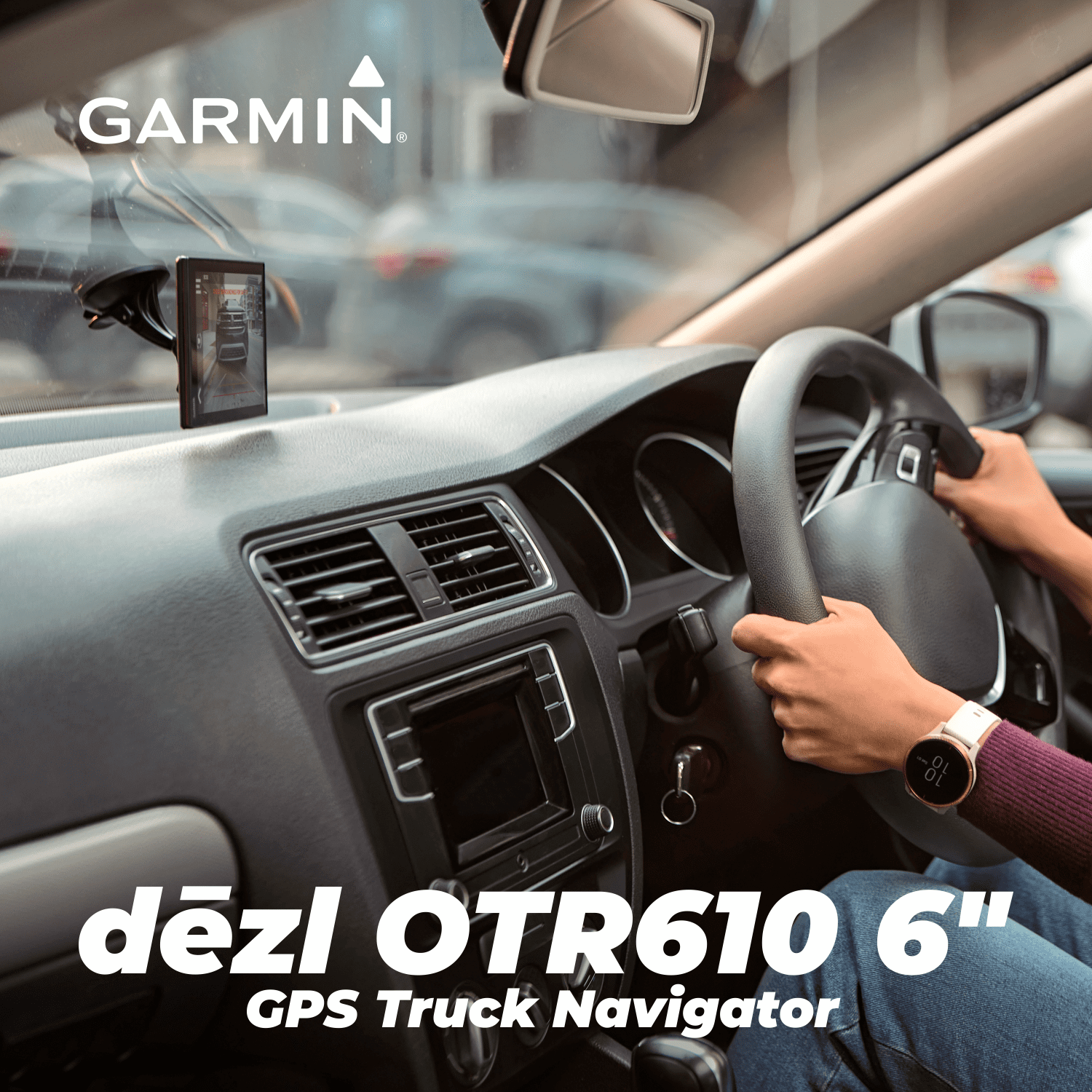 Garmin Dēzl OTR610 LargeEasy-to-Read 6" GPS Truck Navigator with Wearable4U Power Pack Bundle