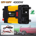 Inverter, DFITO 4000W Peak Car Power Inverter Dc 12V to 110V Ac Converter, with 1 Ac Outlet and 2 USB Car Charger, Camera/ Laptop Car Accessories, for Camping/ Road Trips/ Outdoor Work