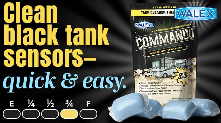 Commando Black Holding Tank and Sensor Cleaner | 4-Pack | 1 Year Supply | Blue | Ocean Mist Fragrance | Manufactured by Walex