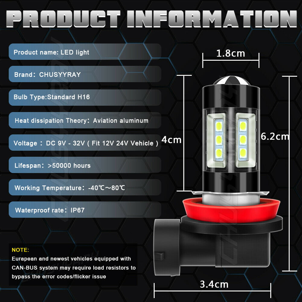 For Nissan Armada 2011-2015 9005 HB3 9006 HB4 LED Headlight Bulbs High Low Beam, 200W 6000LM 6000K Bright White, 6 Pack