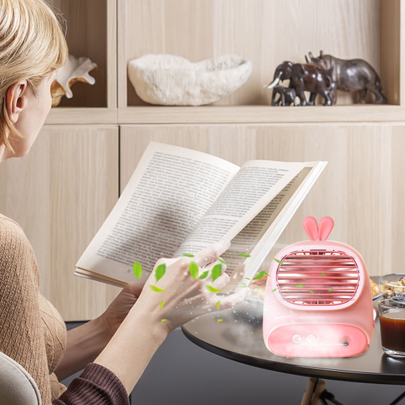 Xerdsx Kids Portable Air Conditioners for Home Office Rechargeable Evaporative Portable Aired Cooler Humidifier 3 Speed USB-C Portable Aired Conditioner For Bedroom