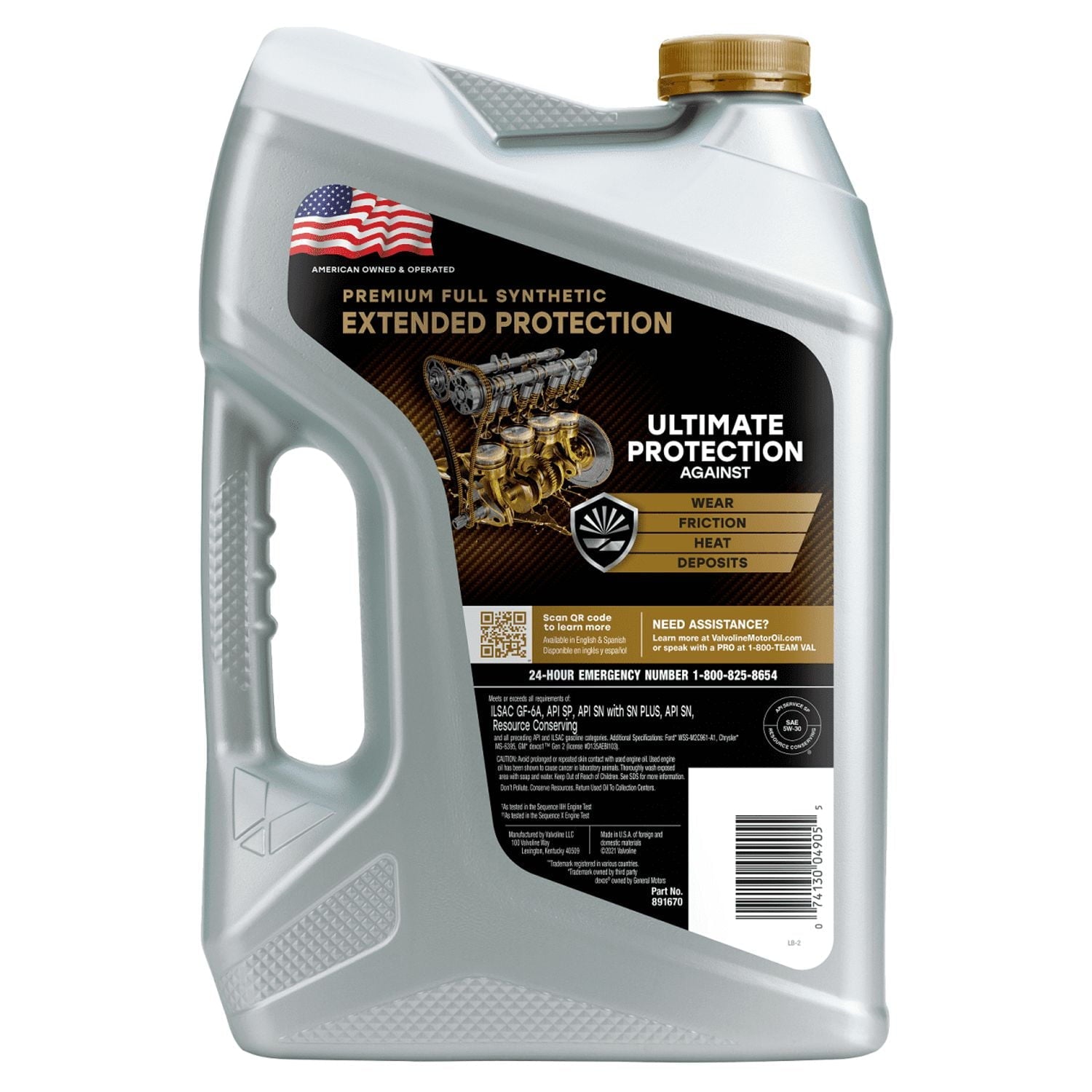 Valvoline Extended Protection Premium Full Synthetic 5W-30 Motor Oil 5 QT