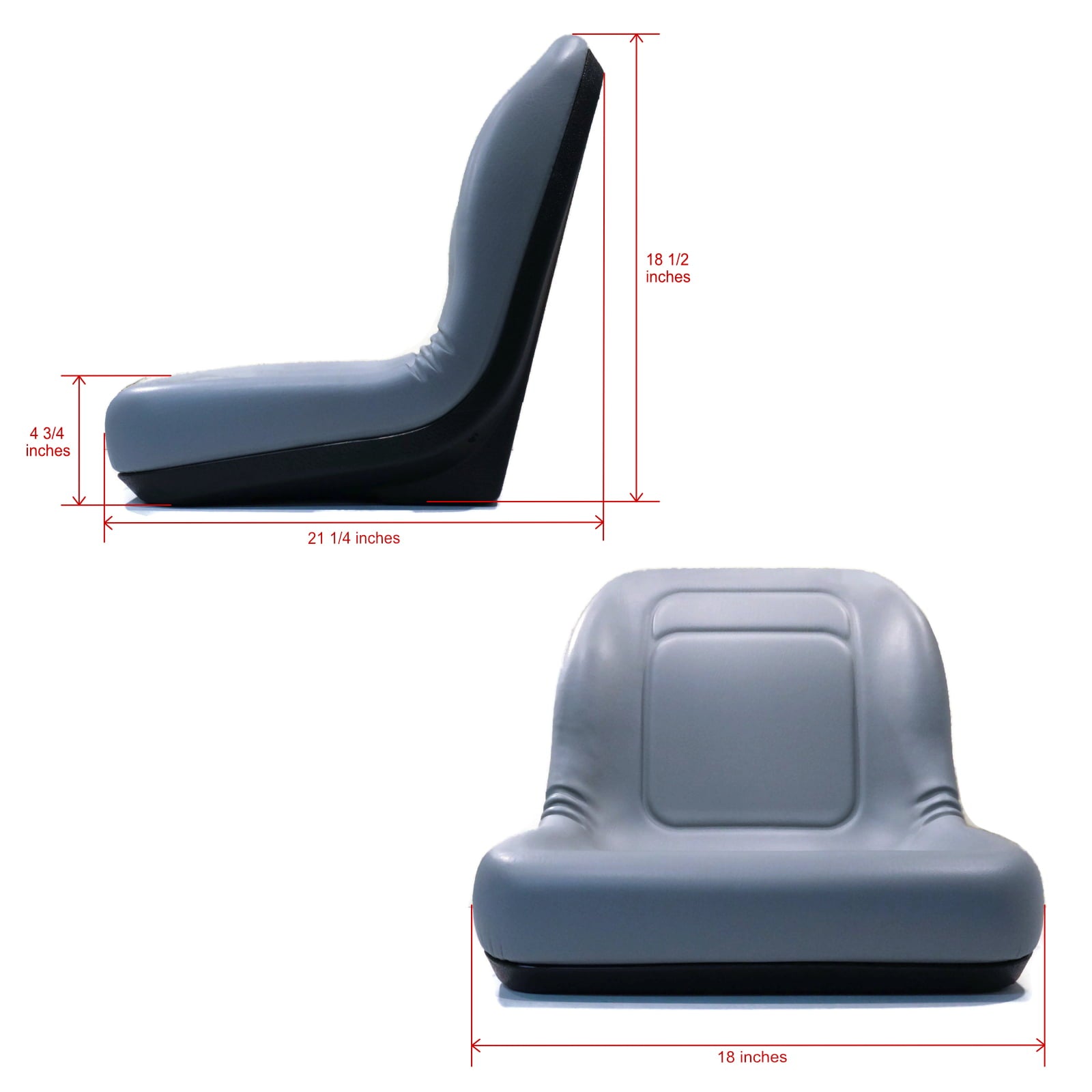 The ROP Shop | Grey High Back Seat For John Deere Z-Track ZTR F620 F680 Lawn Mower