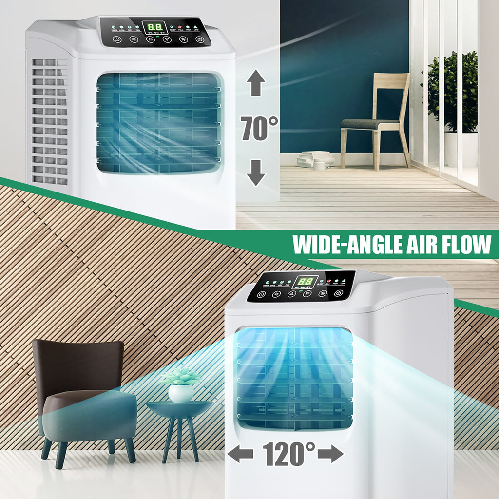 Costway 5500 BTU (9000 BTU ASHRAE) Portable Air Conditioner & Dehumidifier Function Remote w/ Window Kit