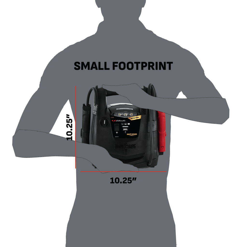 Schumacher SJ1583 Portable Power Station and 800 Peak Amp Jump Starter – 150-PSI Air Compressor – Works with Apple, Samsung, and Android Devices
