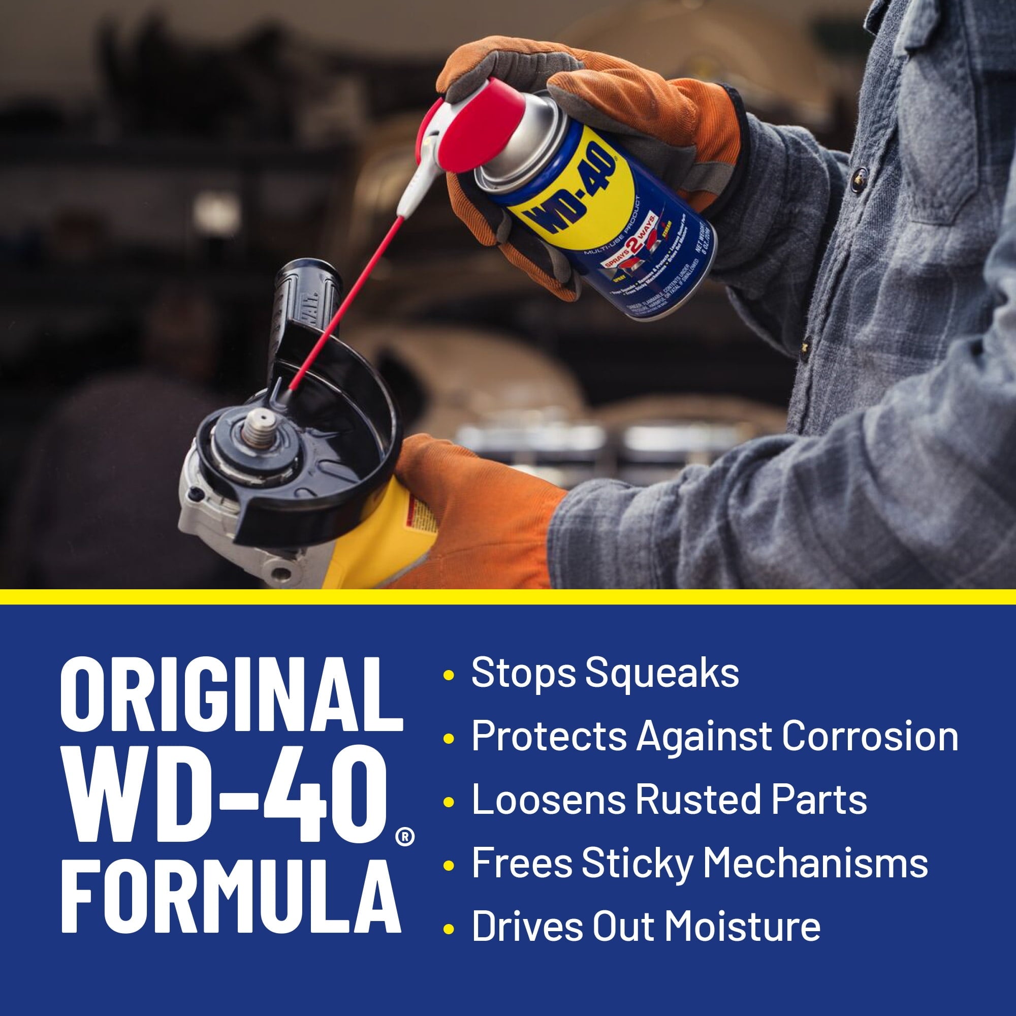 Original WD-40 Formula, Multi-Use Product With Smart Straw Sprays 2 Ways, Multi-Purpose Lubricant Spray, 8 oz.