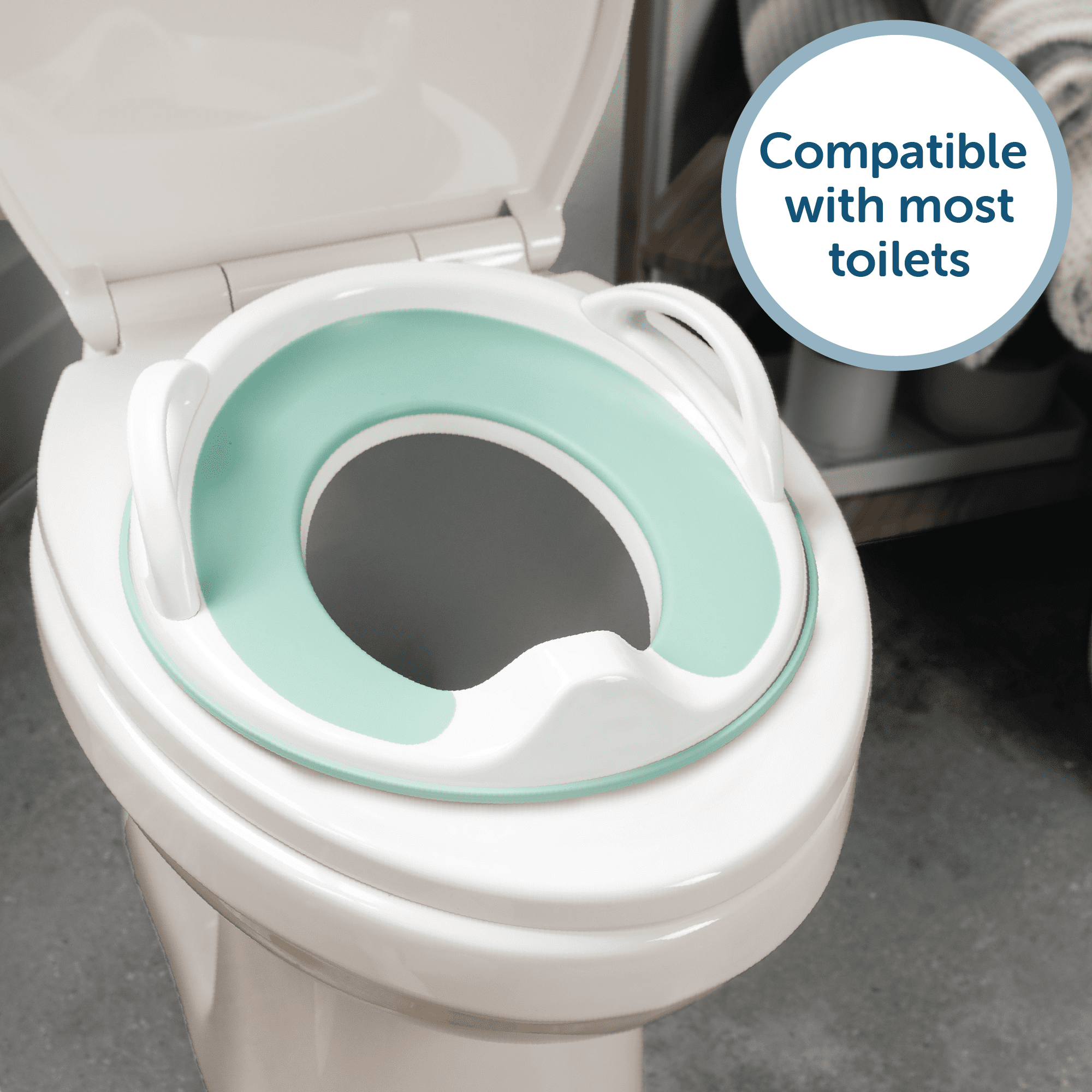 Jool Baby Potty Training Seat with Handles, Unisex, Fits most Toilets, Non-Slip with Splash Guard