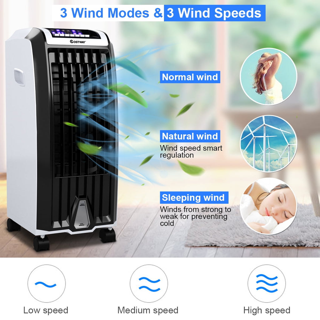 Costway Evaporative Portable  Cooler Fan Anion Humidify W/ Remote Control