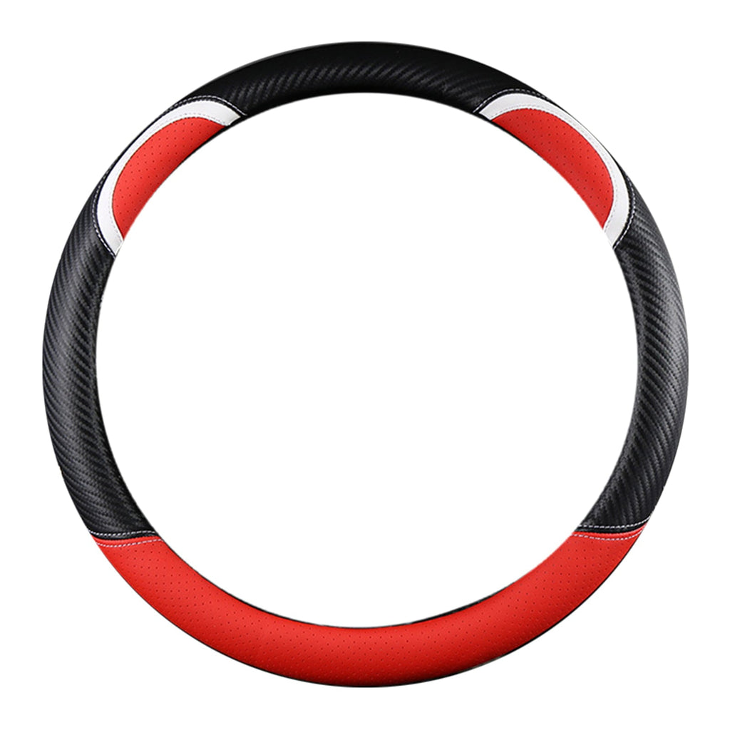 XWQ Steering Wheel Cover Sweat-proof Breathable Universal Carbon Fiber Anti-skid Car Steering Cover for Driver