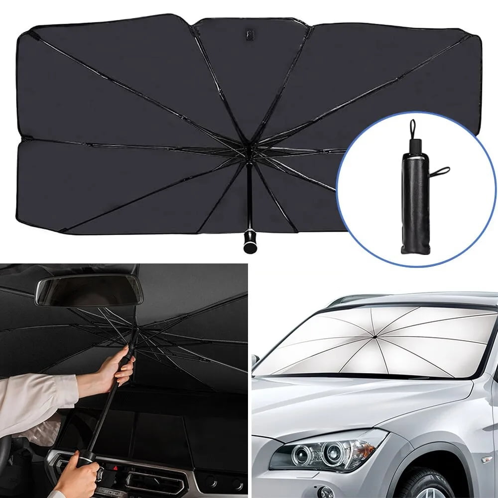 Windshield Sun Shade Umbrella, Car Windshield Sun Shade Foldable Cover Visor UV Ray Reflector, Car Sun Shade Windshield for Auto Trucks SUV Keeps Vehicle Cool Heat Insulation Protection