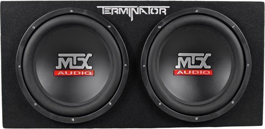 MTX Terminator TNP212D2 Dual 12” Subwoofers+Enclosure+Amp Kit+2 Farad Capacitor