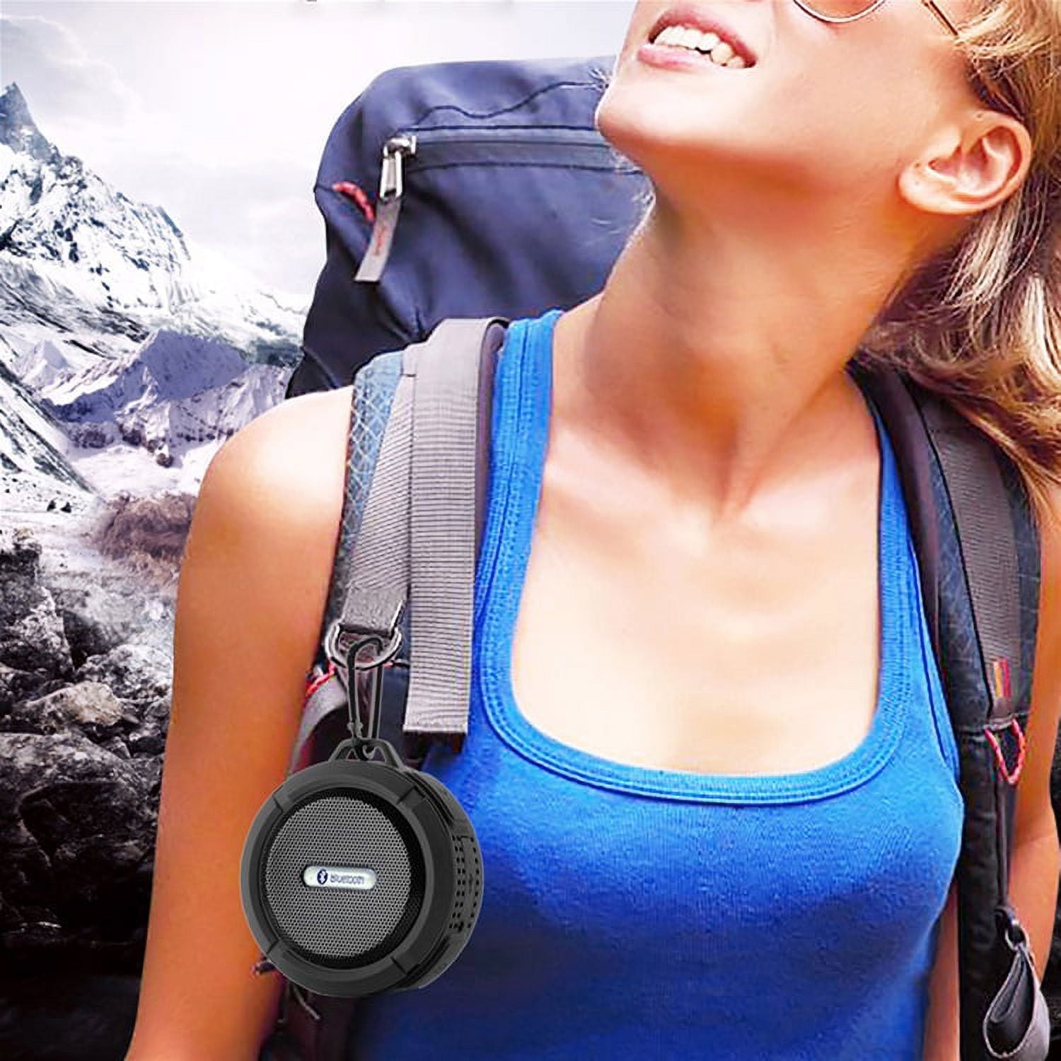 C6 Portable Bluetooth Speaker,Wireless Portable Mini Speaker,Waterproof Bluetooth Speaker,Loud HD Sound,Shower Speaker with Suction Cup & Sturdy Hook,Compatible with IOS,Android,PC,Pad