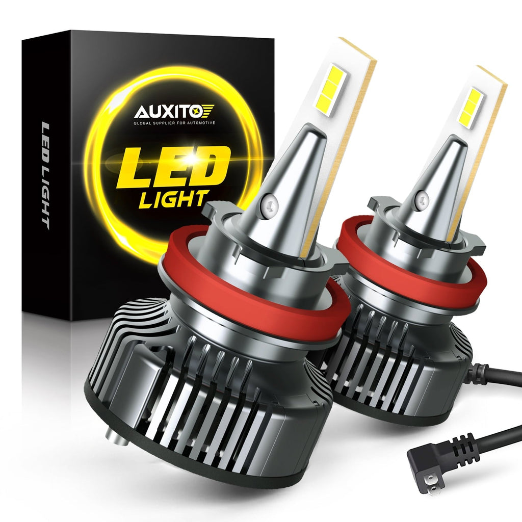 AUXITO H11B LED Headlight Bulbs High Low Beam 400% Brighter ,80W 16000LM,6500K White,Pack of 2