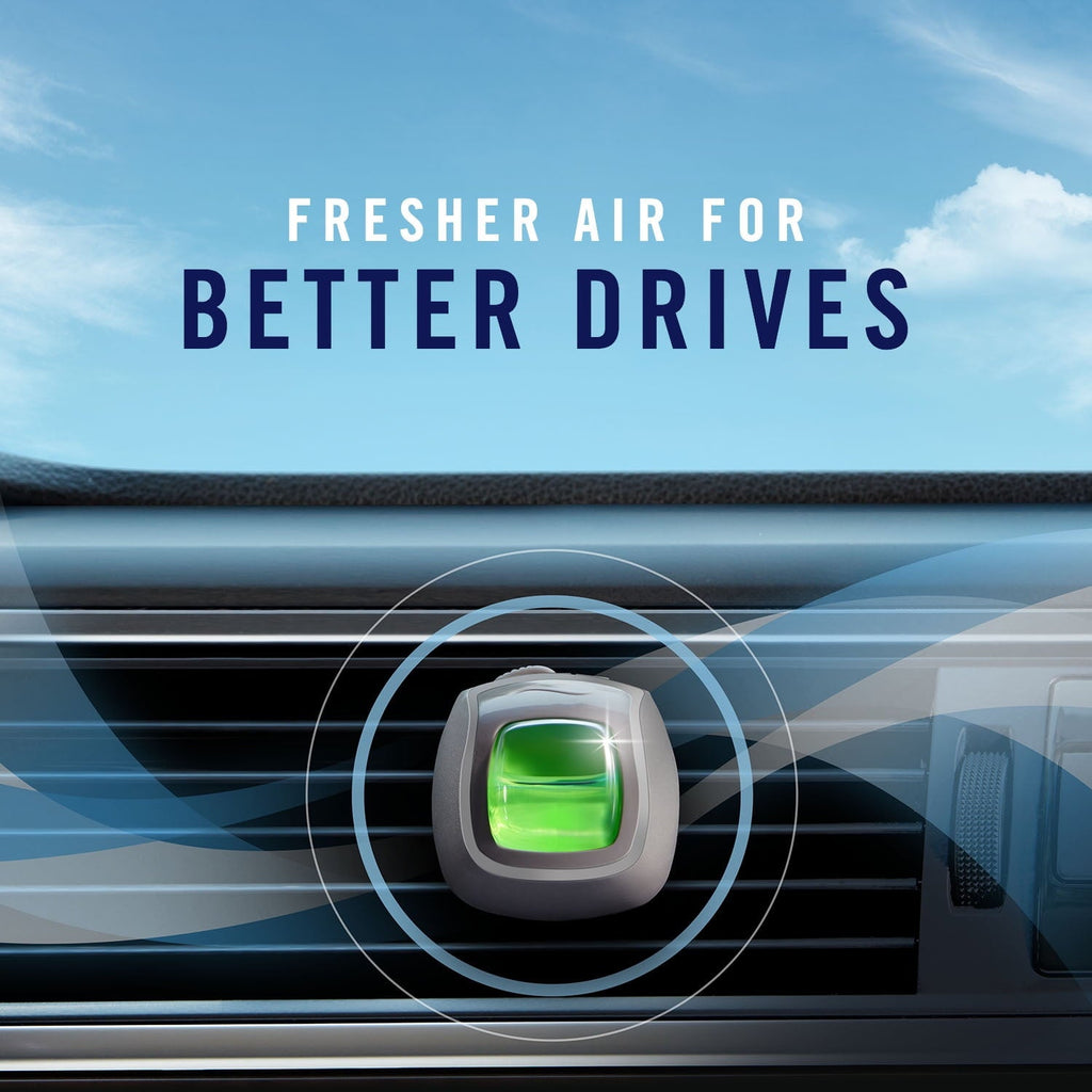 Febreze Car Air Freshener Vent Clip Heavy Duty Crisp Clean Scent, .06 oz. Car Vent Clip, 2 Count