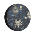 DouZhe Waterproof Spare Tire Cover, Occult Gothic Skulls Eyes Prints Adjustable Wheel Covers Fit for Jeep Trailer RV SUV Car, 15 inch