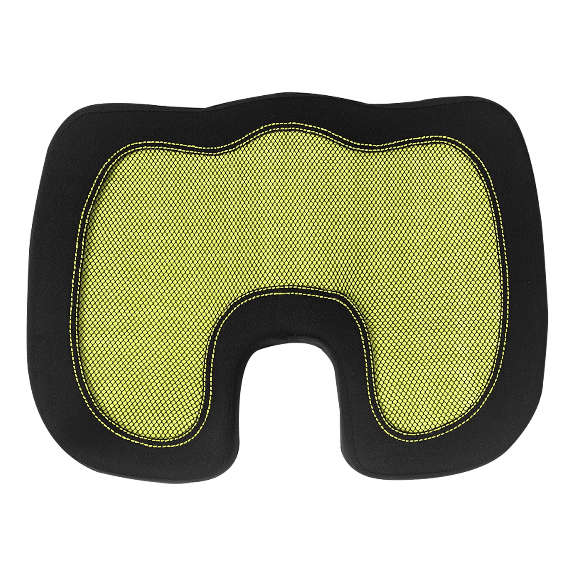 FH Group Ergonomic Cooling Gel AFFH1011YELLOW Yellow Memory Foam Car Cushion 2.2 lb. w. Air Freshener