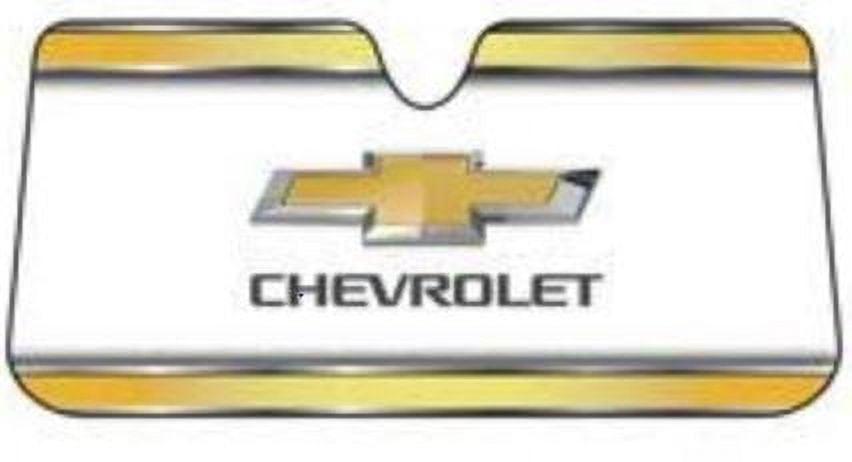 Plasticolor Chevy 58” x 27.5” Universal Fit Accordion Automotive Sunshade, White, 1 Pk