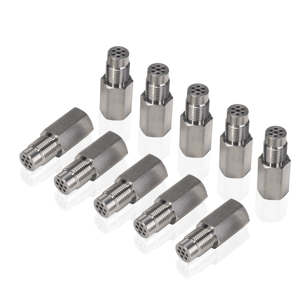 3mirrors Straight 58MM O2 Sensor Check Engine Light Eliminator Adapter M18x1.5 Mounting Fittings Accessories - Stainless Steel, 10-Pack