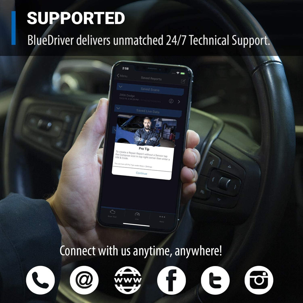 BlueDriver Pro OBD2 Bluetooth Car Diagnostic Scan Tool and Code Reader for iPhone and Android