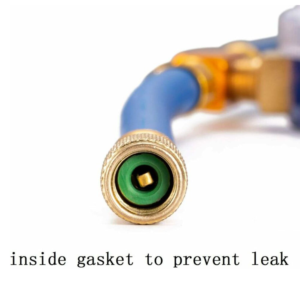 Bullet Piercing Tap Valve Kit R134A Charging Hose Can Tap with Gauge R-12/R-22