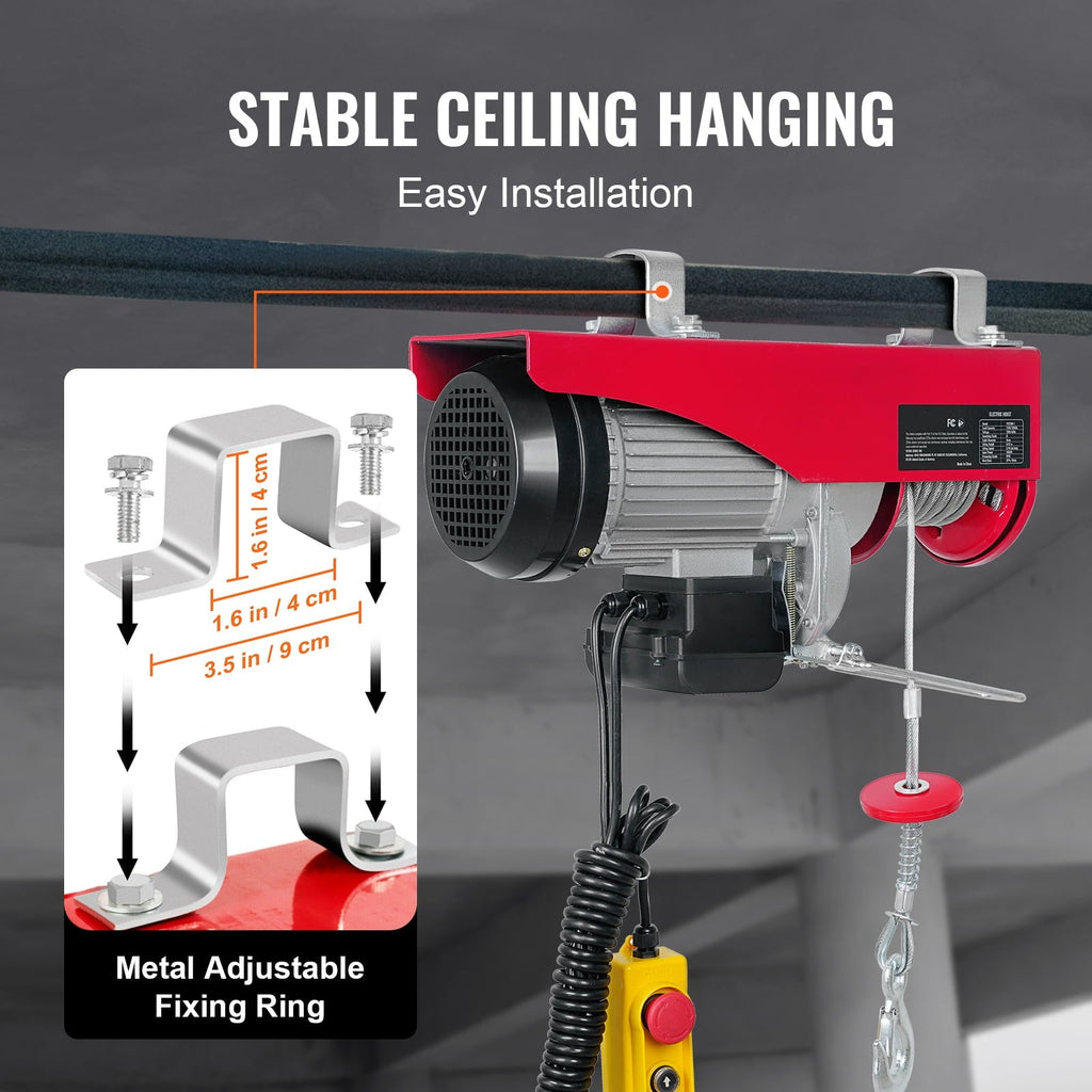 BENTISM Lift Electric Hoist 440lbs,480W 110V Electric Winch with 14ft Wired Remote Control