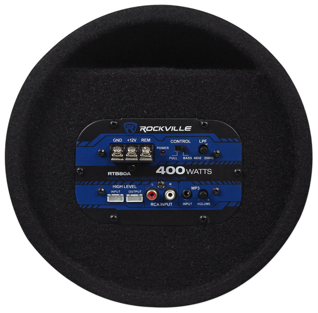 Rockville RTB80A 8" 400 Watt Powered Subwoofer Bass Tube + MP3 Input