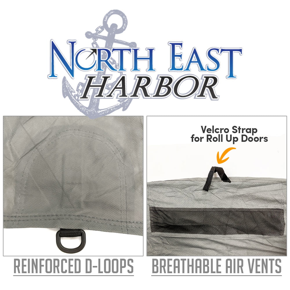 NEH Waterproof Superior Class-B RV Motorhome Cover Fits Length 18'-20' Feet Class B Camper Van / Conversion Vans Zippered Panels Heavy Duty 4 Layer Fabric