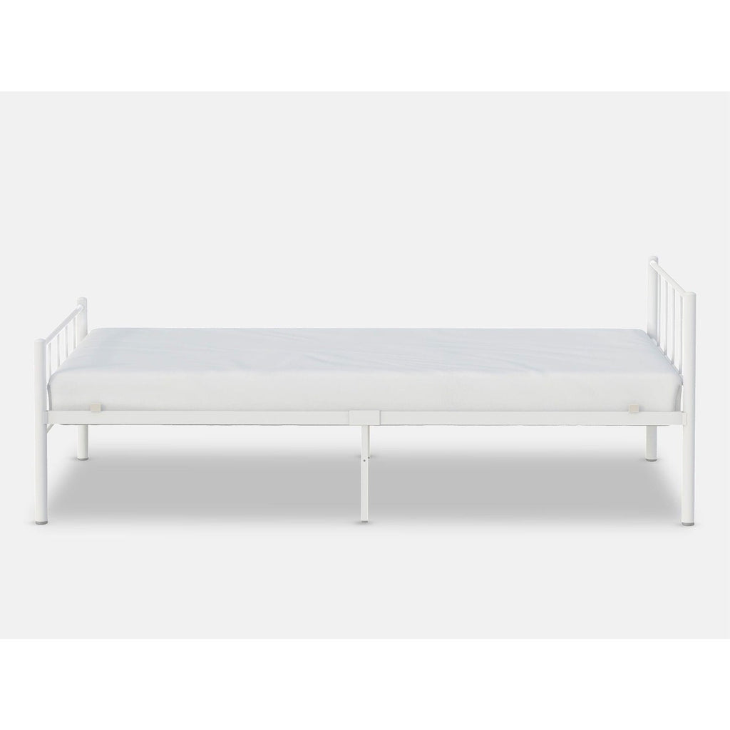 Rack Furniture Austin Steel Twin Furniture Bedroom Kid Bed Frame, White