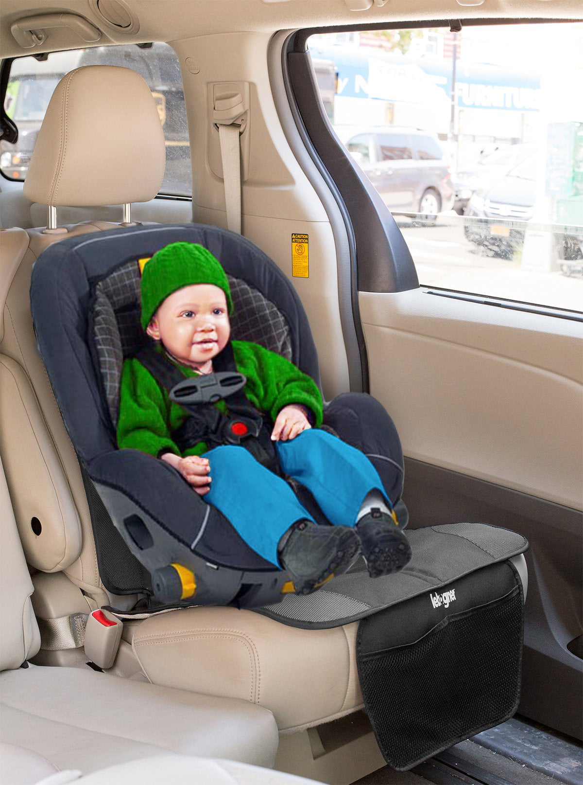 Lebogner Car Seat Protector, Luxury Mat Cover Protector To Keep Nice And Clean Under Your Baby’s Infant Car Booster Seat, Or From Your Pets, Protects Your Auto Leather And Upholstery Seats From Damage