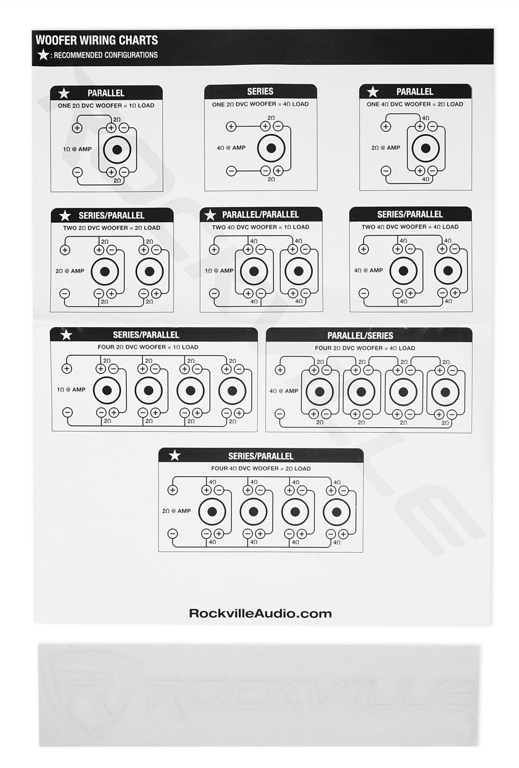 Rockville W65K9D4 6.5" 1000w Peak Car Audio Subwoofer Dual 4-Ohm Sub 250w RMS CEA Rated