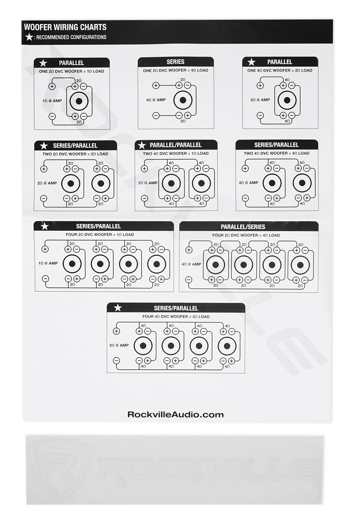 Rockville W65K9D4 6.5" 1000w Peak Car Audio Subwoofer Dual 4-Ohm Sub 250w RMS CEA Rated