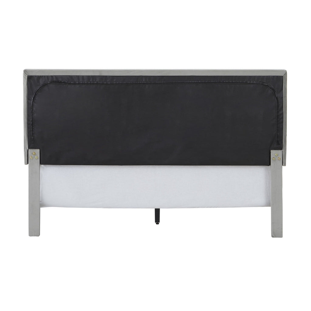 Anchorage Upholstered Queen Bed with LED Lights and USB, Platinum