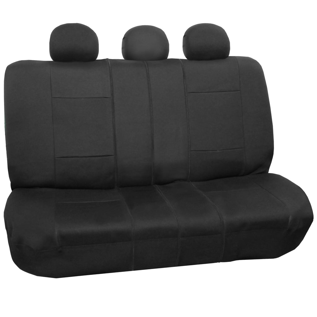 FH Group Neoprene 3 Row Car Seat Covers For SUV VAN TRUCK, Airbag Compatible Split Bench 8 Seaters, Black