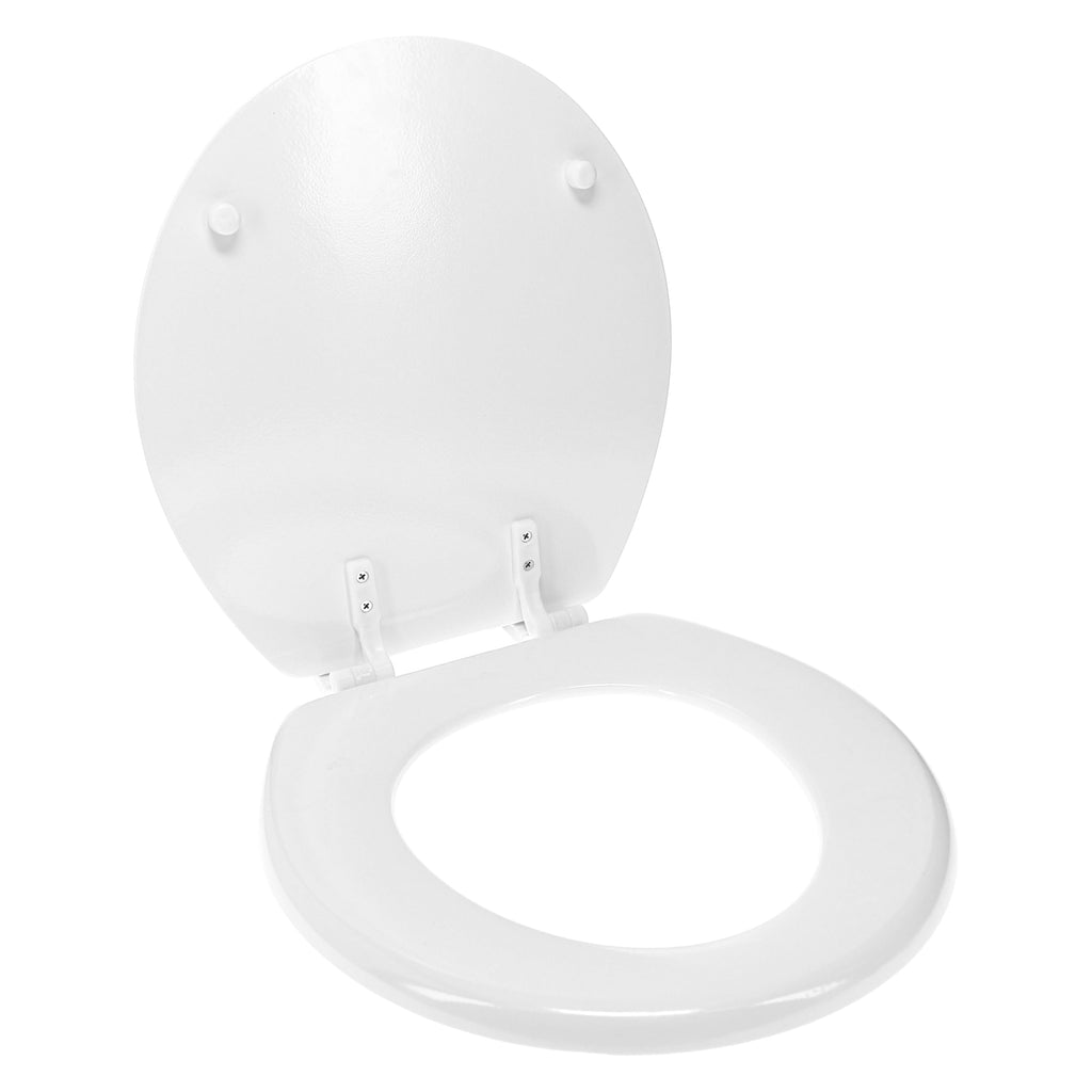 Clorox Antimicrobial Round Wood Toilet Seat with Easy-off Hinges