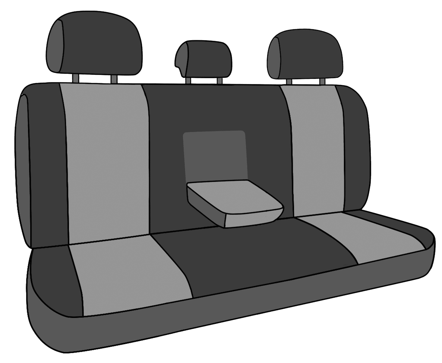 CalTrend Rear Solid Bench DuraPlus Seat Covers for 2022-2022 Ford Maverick - FD578-01DA Black Insert and Trim