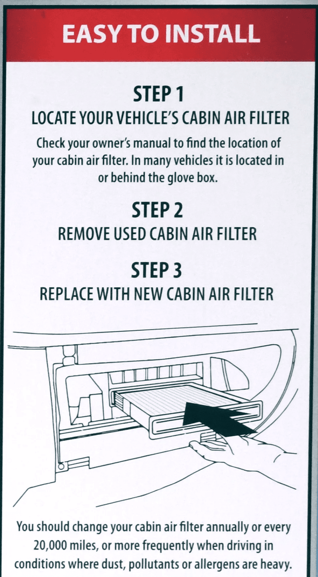 SuperTech Cabin Air Filter 7255, Replacement Air/Dust Filter for Toyota Fits select: 2006-2018 TOYOTA RAV4, 2007-2017 TOYOTA CAMRY