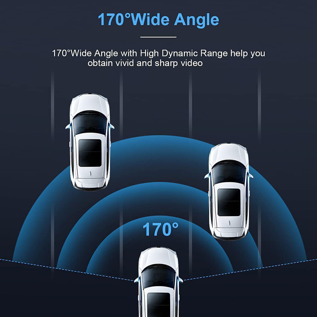 Dashcam Car Camera with 2.4" LCD Screen, 1080P HD Car Automotive Dash Cam Front Rear Driving Recorder WDR for Car Truck SUV, Night Vision, Loop Recording, Motion Detection, G-sensor