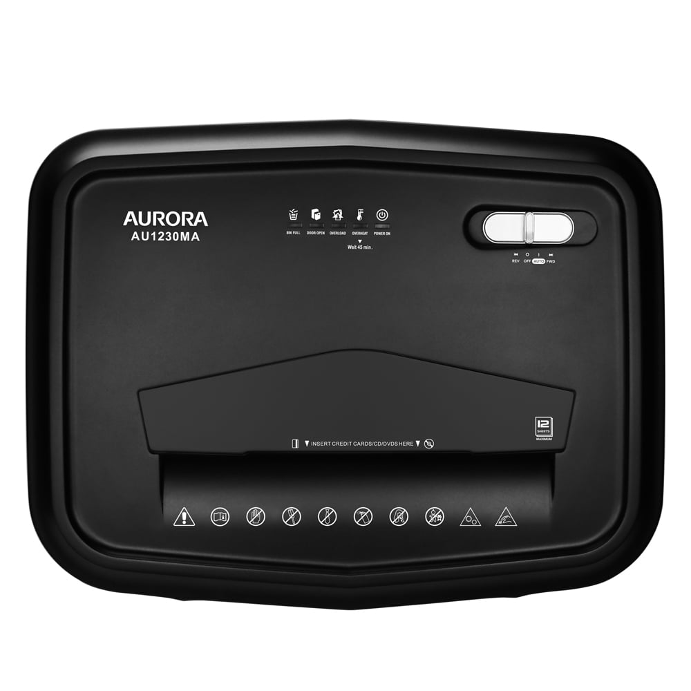 Aurora GB Professional Grade 12-Sheet Micro-Cut Paper and CD/Credit Card Shredder, 10 Minutes Continuous Run Time