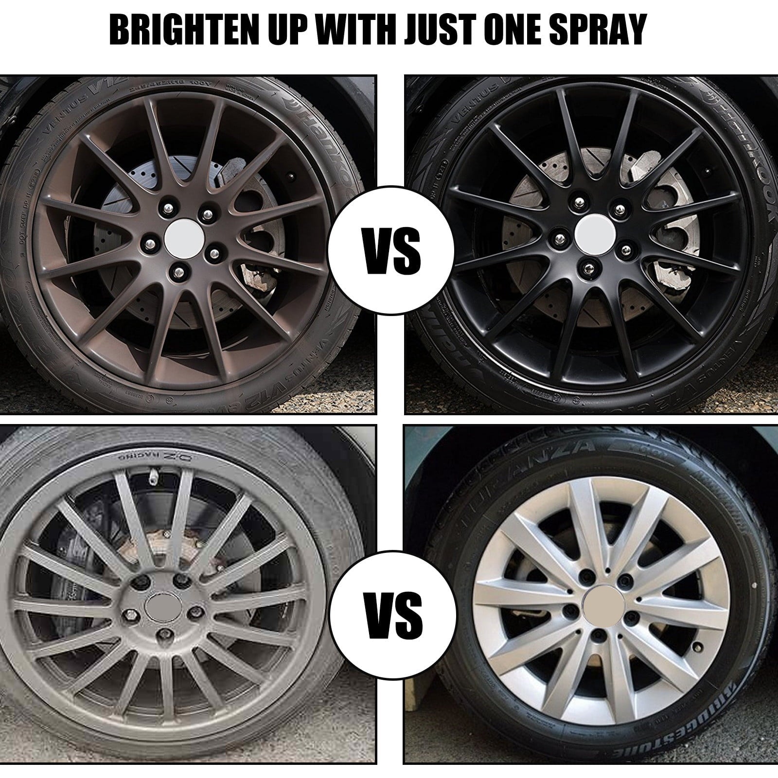 QISIWOLE Tire Cleaner - Rim and Tire Cleaner for Brake Dust and Grime - Safe for Alloy, Chrome, Aluminum, and More - 3.38 Oz
