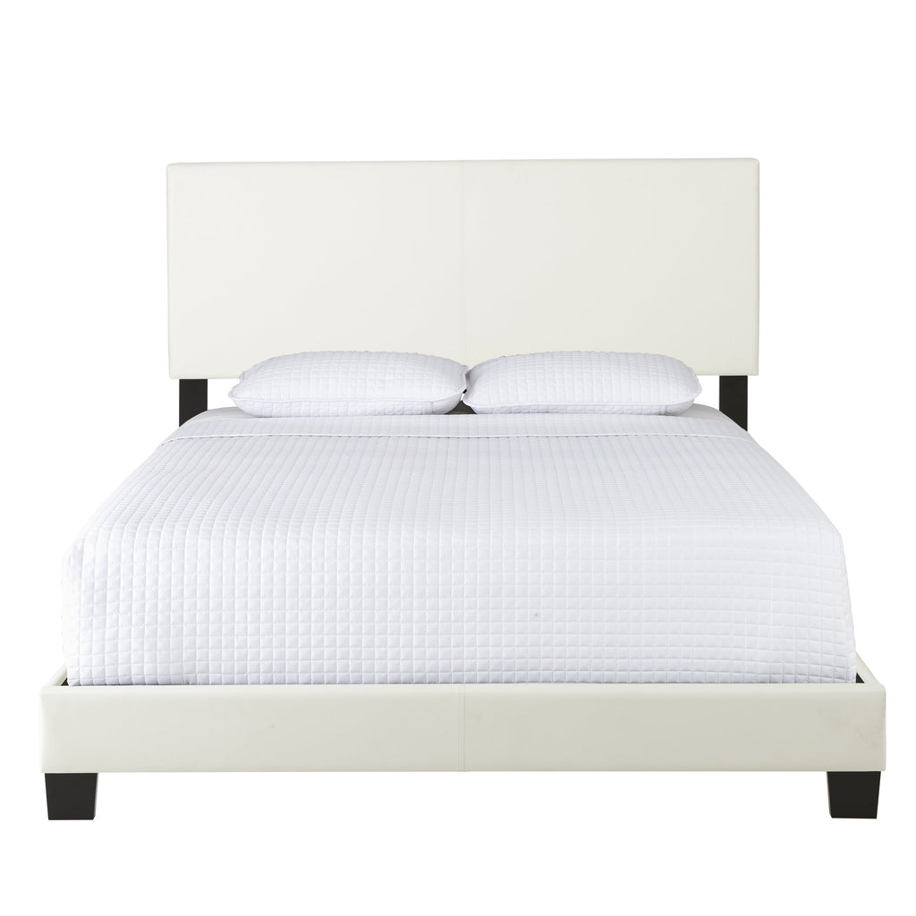 Boyd Sleep Florence Upholstered Faux Leather Platform Bed, Queen, White